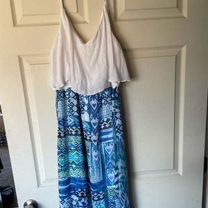 Blue And White Maxi Dress